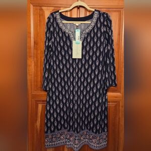 Magnolia Navy and White Patterned Tunic